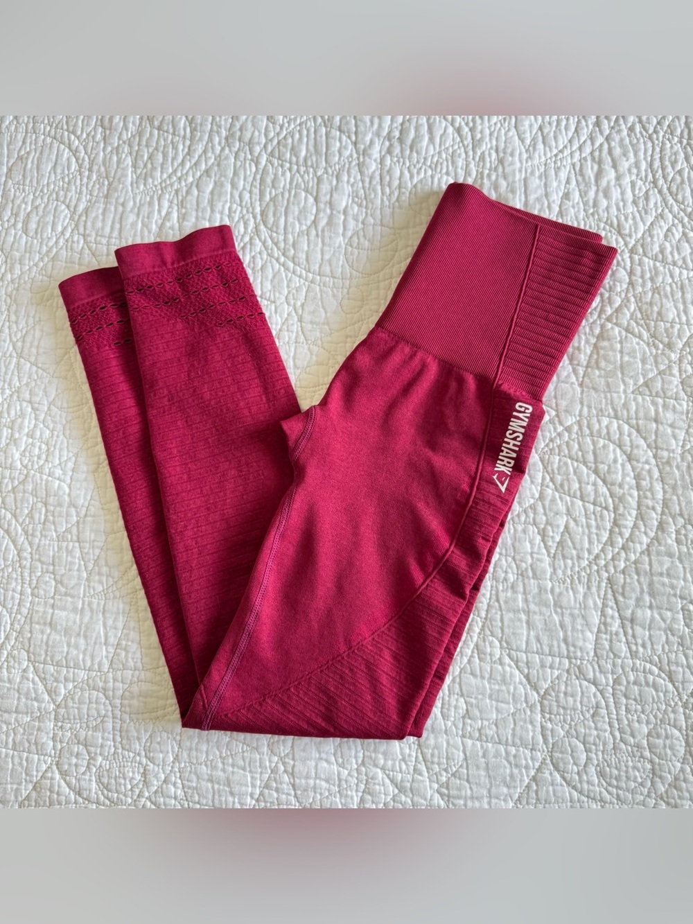 Gymshark Seamless High Rise Full Length Leggings in Cherry Red Women’s Size XS